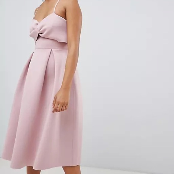 NWT ASOS DESIGN crop top midi prom dress with twist detail - Picture 4 of 5